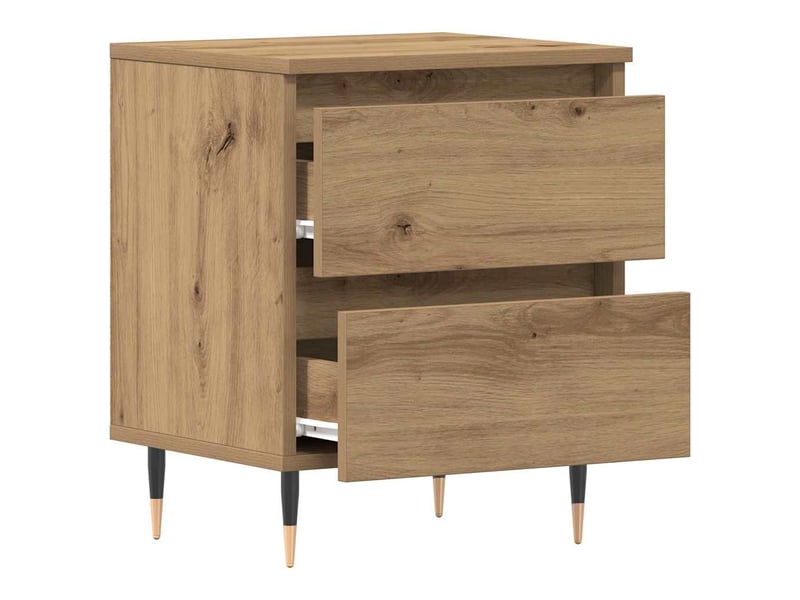 Table de chevet - cabinet de chevet - table de nuit 2 pc chêne artisanal 40 x 35 x 50 cm - Conforama D