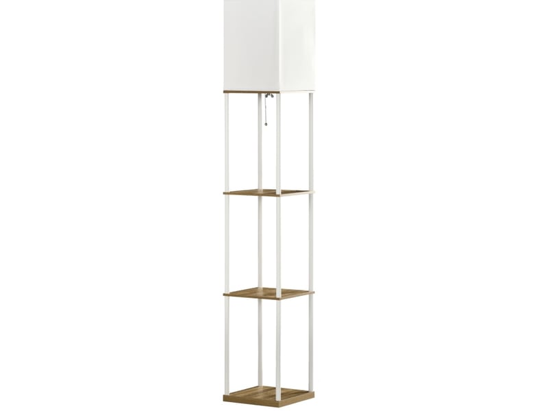  Lampadaire avec 3 niveaux de rangement 26x26x159 cm mdf métal blanc et marron  - Conforama A