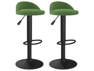 Lot de 2 tabouret de bar, chaise de bar vert foncé velours shl56496