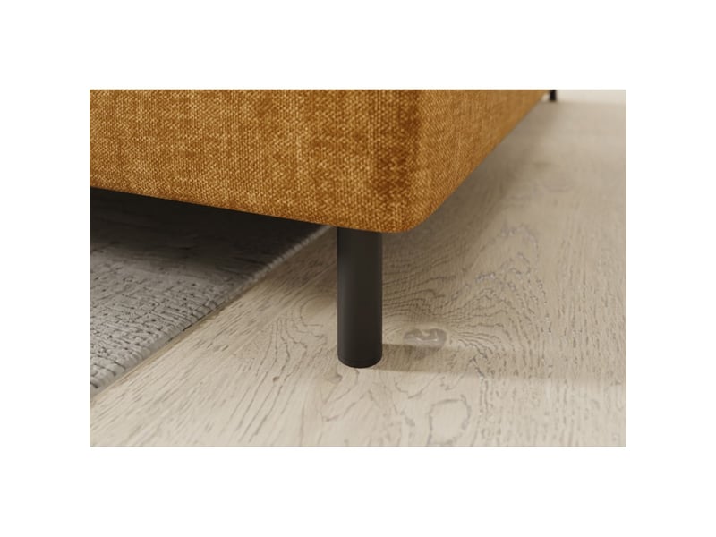 Canapé d'angle droit convertible barnea 208 cm camel en tissu chenille avec rangement - Conforama D