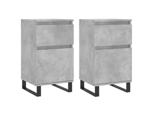 Buffets 2 pcs - bahut - meuble de rangement gris béton 40x35x70 cm bois d'ingénierie