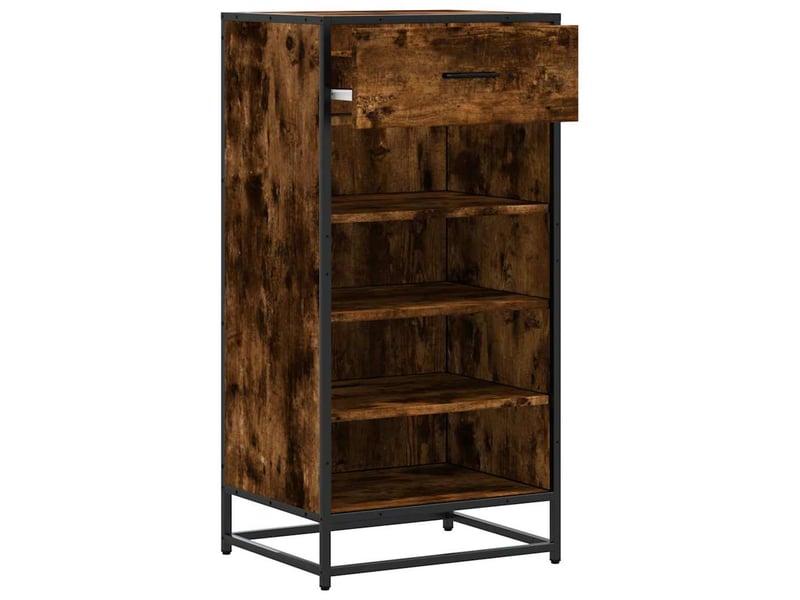 Étagère à chaussures chêne fumé 48x38x97,5 cm bois d'ingénierie shl5052  - Conforama E