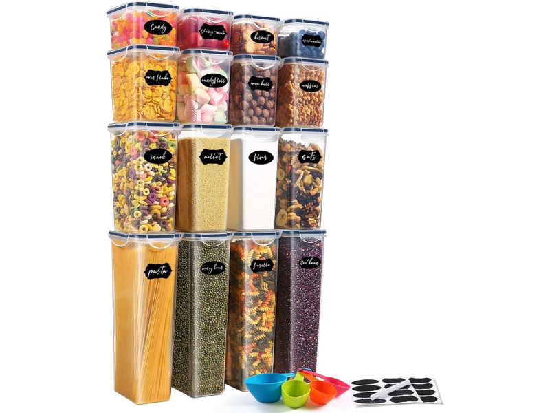  Boîtes alimentaires hermétiques yashe lot de 16, transparent  - Conforama A