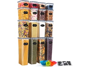 Boîtes alimentaires hermétiques lot de 16, transparent