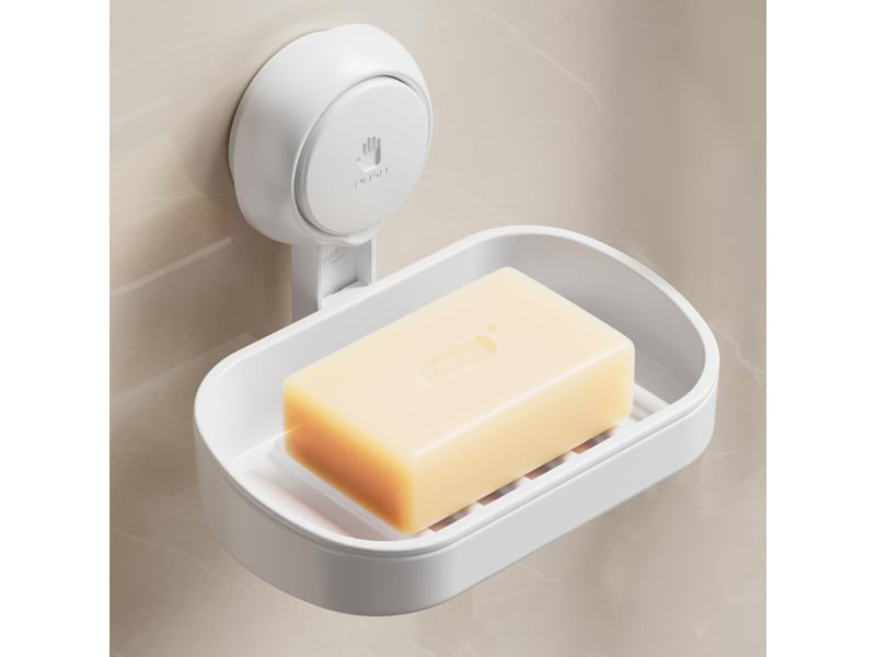  Porte-savon à ventouse pour salle de bain, mural, porte-savon amovible en plastique avec trou de drainage.  - Conforama A