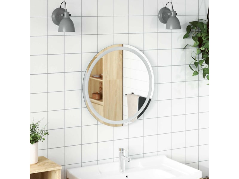  Miroir de salle de bain, miroir de toilette led transparent ø 60 cm verre trempé cf62638  - Conforama B