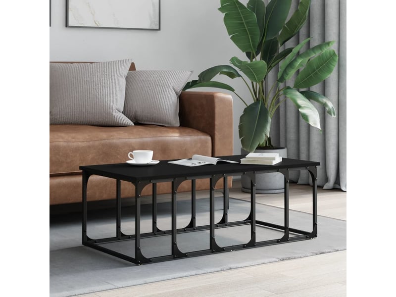  Table basse rectangulaire | table de salon noir 100x50x35,5 cm bois d'ingénierie  - Conforama B