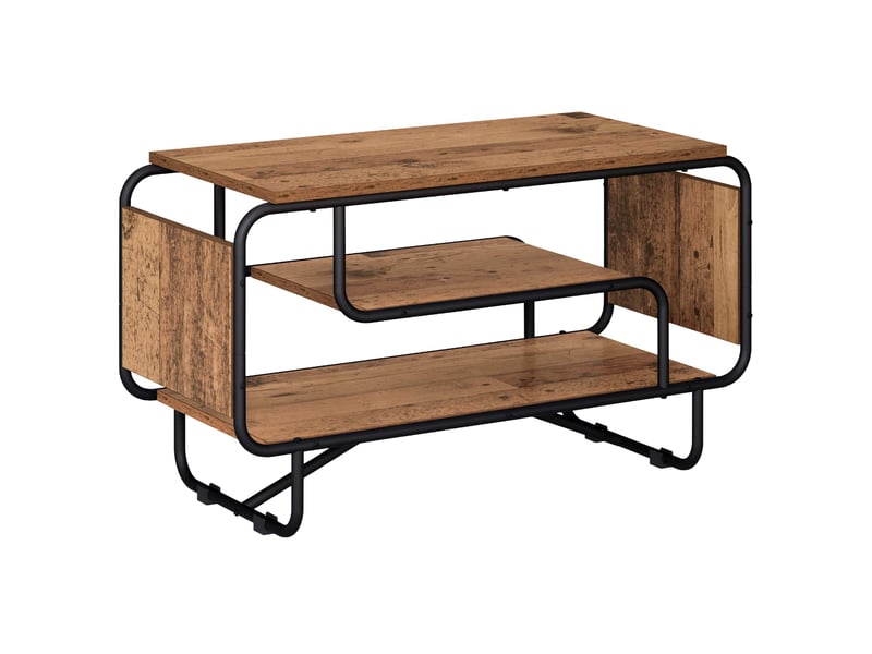  Meuble tv moderne, banc tv 80x36x45 cm bois ancien bois d'ingénierie  - Conforama A