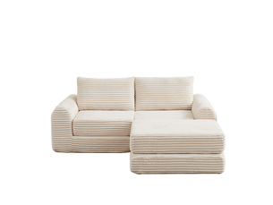 Canapé-lit modulable 2 places 194x169,5x74 cm beige sans matelas