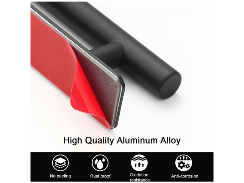  Poignée - pour fenêtres, armoires - en alliage d'aluminium - 2 pièces - 25 cm - noire  - Conforama B