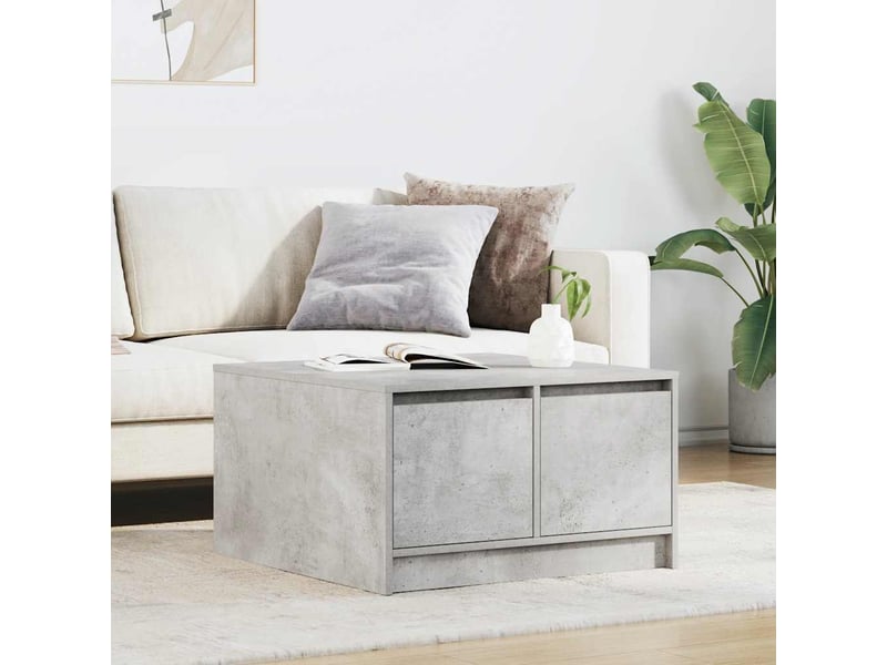  Table basse - table de salon - table à thé avec tiroirs gris béton 70,5x70x40 cm  - Conforama B