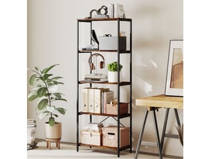 Bibliotheque coloris  marron 5 étagère(s) <strong>DESVIAE</strong> <strong></strong> - 35 cm x 161 cm
