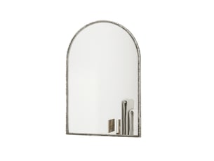 Miroir de salle de bains arche 61 x 91 cm argent, cadre en fer et verre trempe, a suspendre au mur