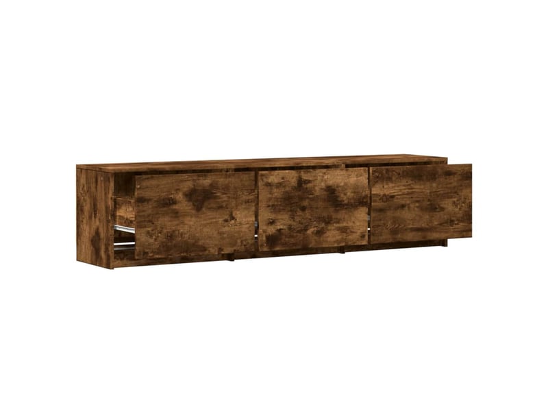  Meuble tv - banc tv - meuble de rangement chêne fumé bois d'ingénierie  - Conforama D