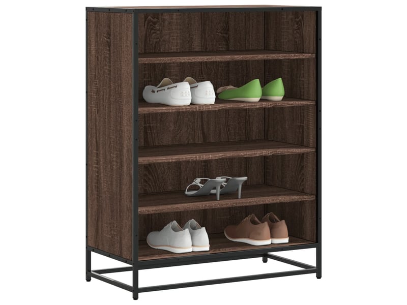  Meuble à chaussures, armoire à chaussures chêne marron bois d'ingénierie et métal shl8013  - Conforama B