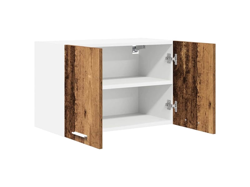  Meuble de rangement cuisine, armoire suspendue bois ancien et blanc 60x31x40cm  - Conforama E
