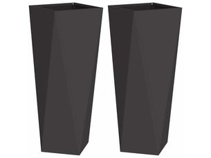 Jardinière - bac à fleurs 2 pcs noir 30 x 30 x 75 cm acier