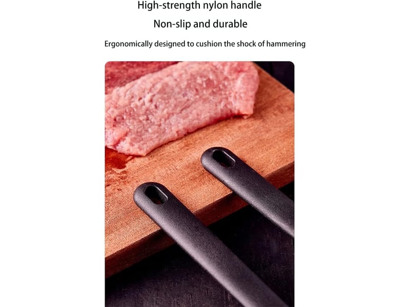  2pcs attendrisseur de viande en acier inoxydable, marteau à viande double face pour steak, poulet, porc, lave-vaisselle QWE000618 - Conforama E