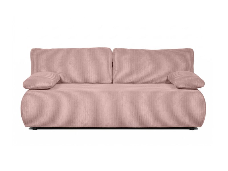  Canapé droit veluto convertible avec coffre en velours côtelé - rose VELUTO - Conforama E