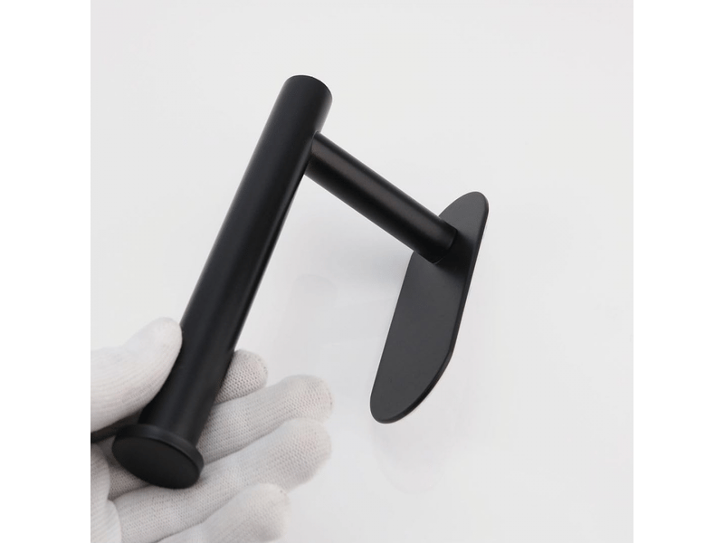  Lot de deux porte-papier toilette auto-adhésifs, antirouille, sans perçage, à fixer au mur pour salles de bains et toilettes (noir)  - Conforama C