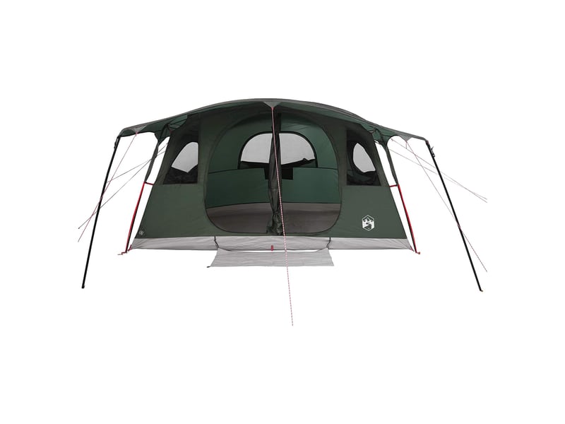 Tente tunnel, tente de camping 12 personne vert armée polyester et acier - Conforama D
