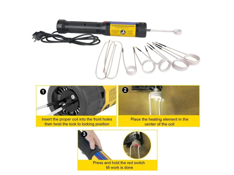  Réchauffeur à induction 1100w chauffage magnétique sans flamme outil de démontage de vis 220v  - Conforama D