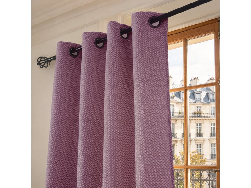  Lot de 2 rideaux à œillets 140 x 240 cm victoria fils teints jacquard  - Conforama C