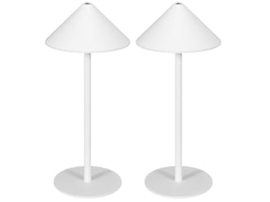 Lot de 2 lampes de table led 15x15x31,5 cm tactiles rechargeables en métal blanc