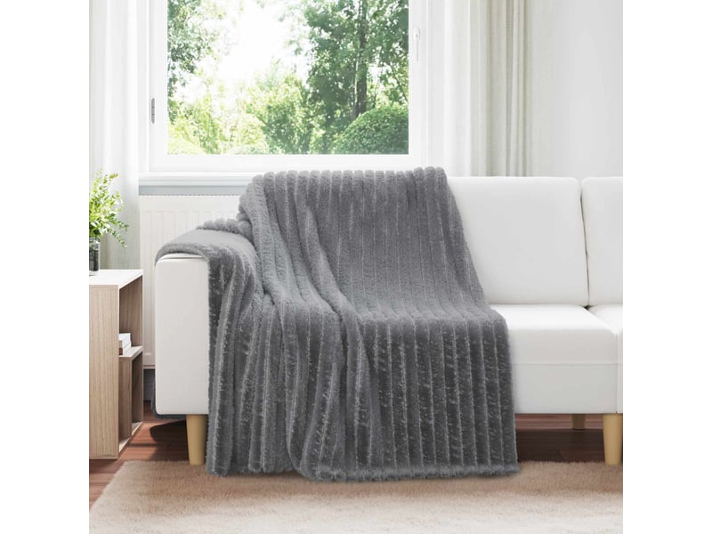  Plaid canapé gris foncé 200x150 cm 0.8 kg polaire  - Conforama B