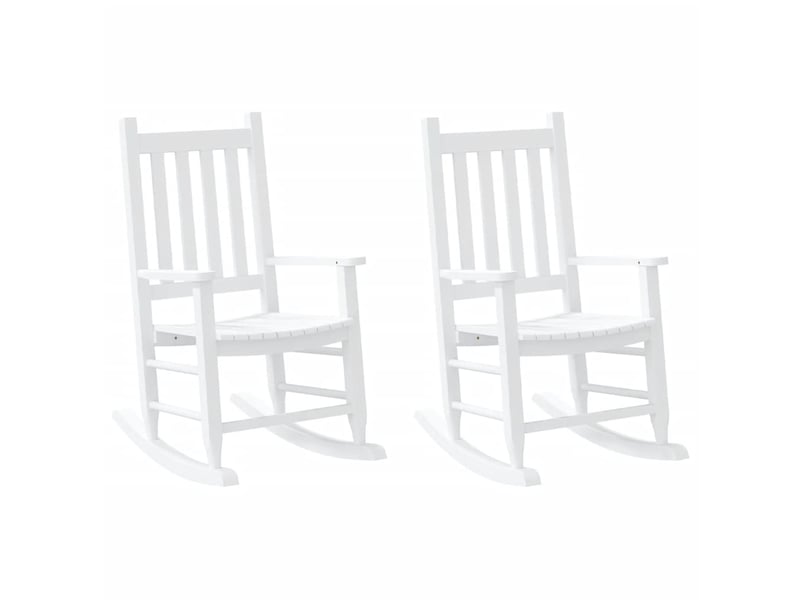  Lot de 2 chaises à bascule pour enfants 6-12 ans en bois de peuplier blanc dec029111  - Conforama A