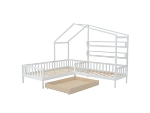 Lit cabane 90x200 cm OKWISH   coloris blanc