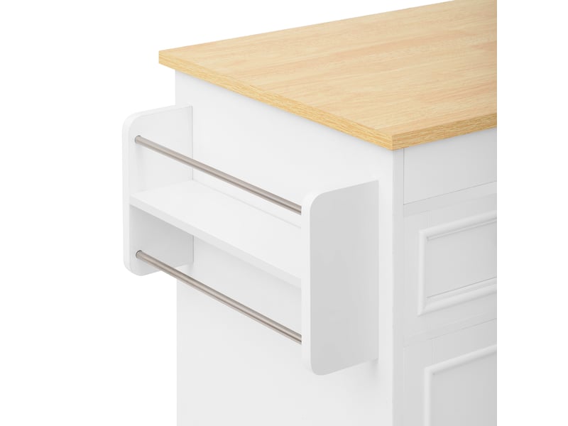  Îlot de cuisine mobile 124x45x92 cm extensible mdf blanc  - Conforama D
