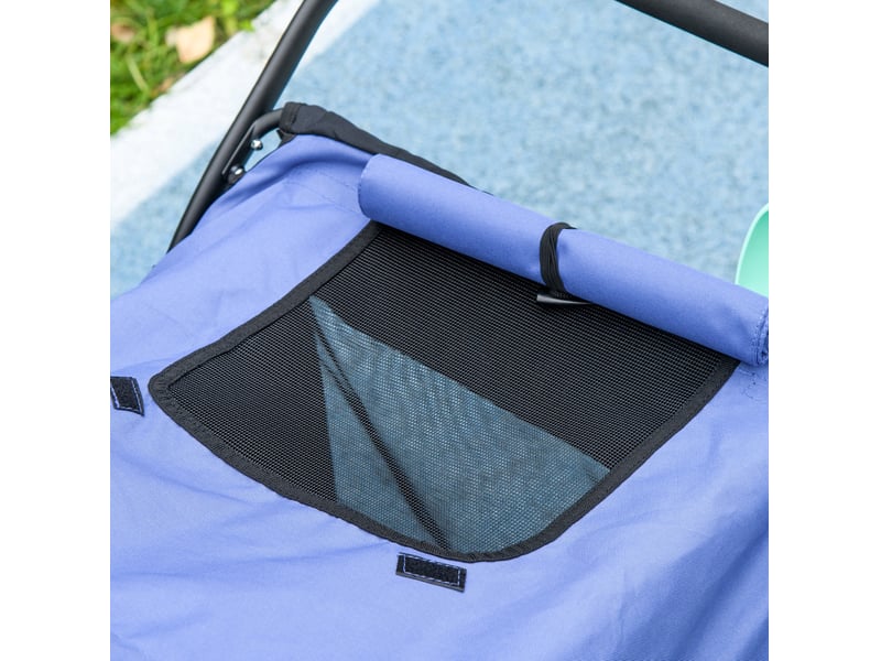 Poussette pliable pour 111 x 70 x 97,5 cm – bleue – roues en caoutchouc, laisse et rangement - Conforama C