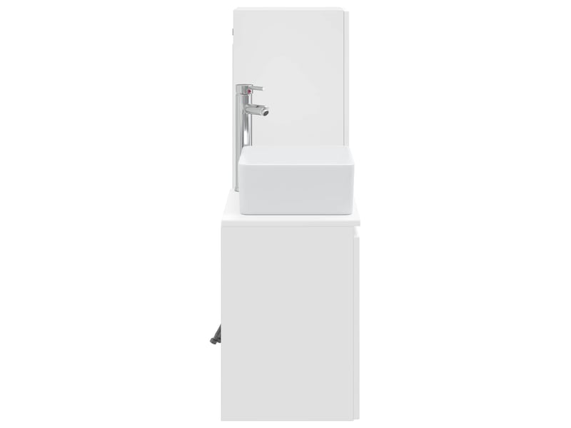  Ensemble de mobilier de salle de bain 2 pc blanc brillant cf64010  - Conforama D