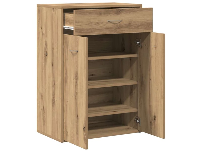  Meuble à chaussure | armoire à chaussures chêne artisanal bois d'ingénierie shl5548  - Conforama D