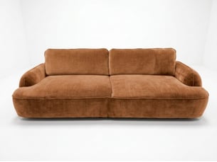 Canapé droit convertible <strong>BOBOCHIC</strong> <strong>CELESTE</strong> 4 places Tissu orange avec coffre de rangement