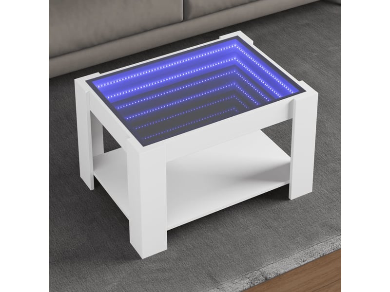 Table basse - table de salon - table à thé avec led blanc 73x53x45 cm bois d'ingénierie  - Conforama B