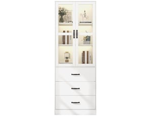 Vitrine coloris blanc 2 étagère(s) HAUSS SPOLE  - 60 cmx200 cm