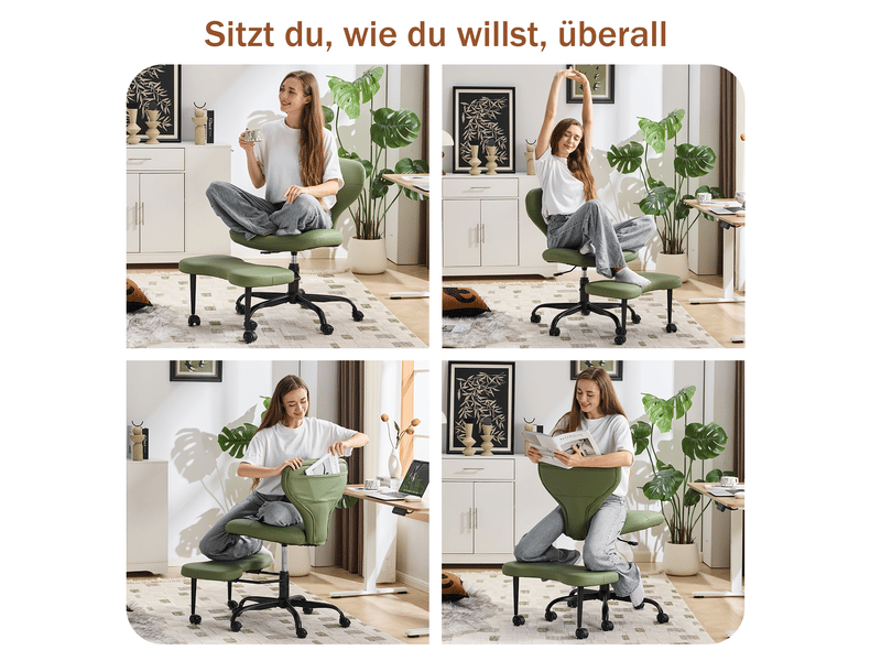  Chaise de bureau 67x80x84 cm hauteur réglable polyuréthane (pu) verte  - Conforama E