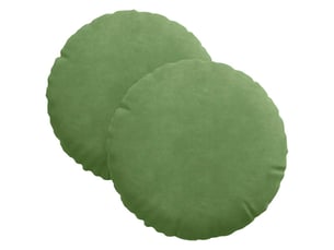 Lot de 2 coussins de siège, coussins décoratifs velours vert clair ø30 x 13 cm cf59915