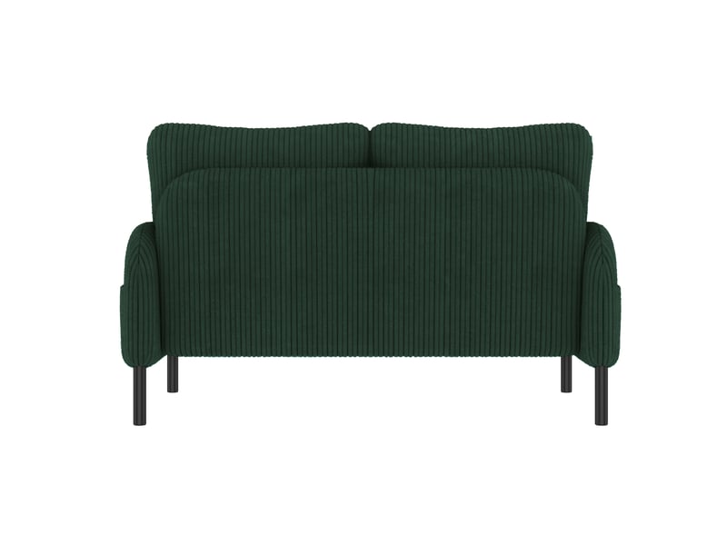  Ensemble canapé fauteuil pouf 2 places velours côtelé émeraude poche latérale structure acier modulaire  - Conforama E