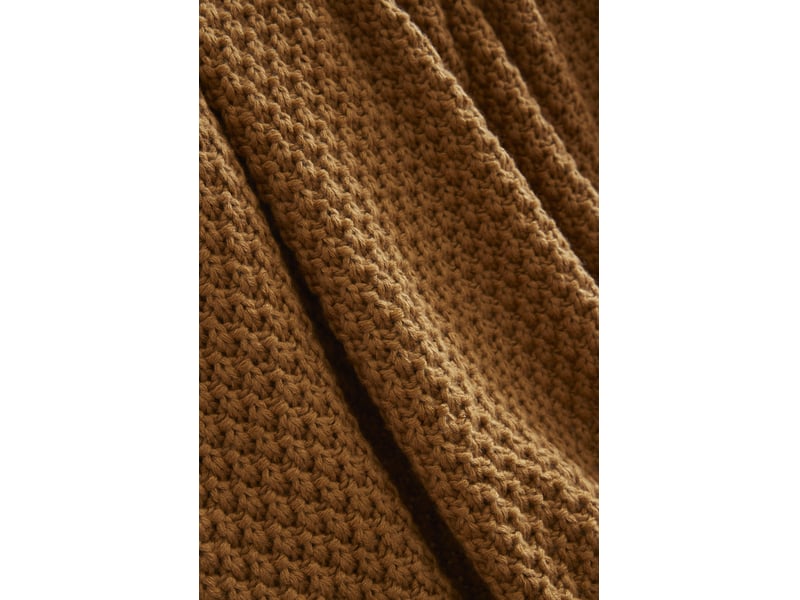  Plaid 125 x 150 cm polyester tricot uni olympia camel 15695 - Conforama E