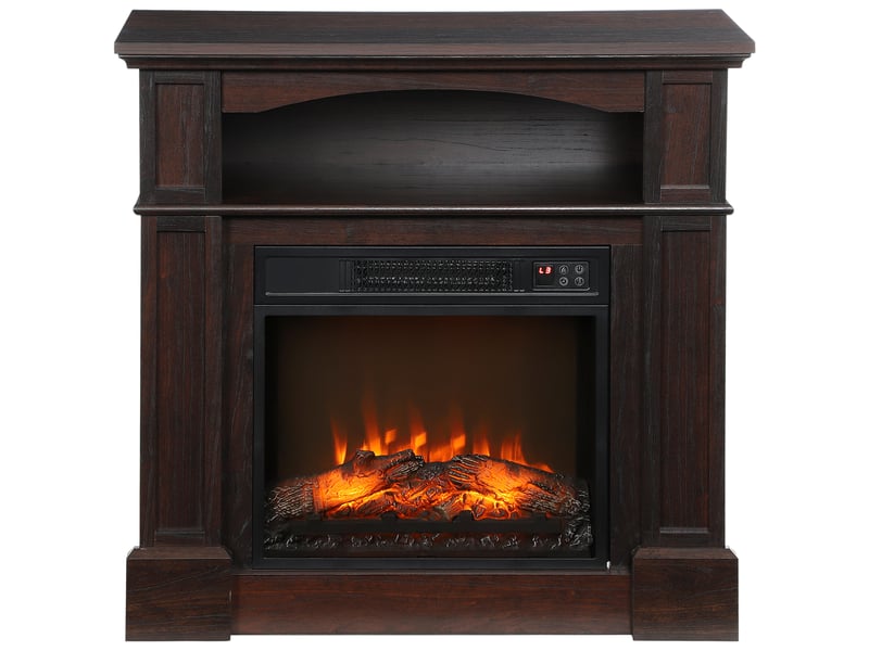  Cheminée électrique effet flammes led luminosité réglable avec télécommande - 1800 w - 80,5 x 32,3 x 80,5 cm  - Conforama B