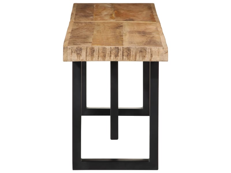  Banc d'entrée, banc d'intérieur 160 cm bois de manguier brut massif et acier  - Conforama C
