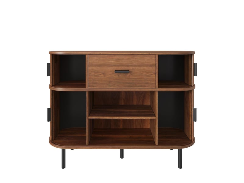  Buffet à portes coulissantes et 1 tiroir coloris noyer 110 x 35 x 81,5 cm  - Conforama A