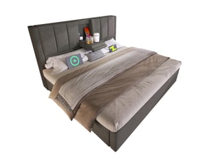 Lit avec rangement 160x200 cm <strong>MEULVA</strong>  <strong></strong> coloris gris