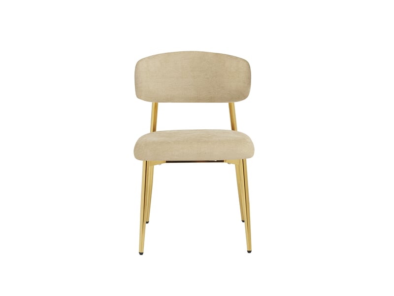  Lot de 6 chaises de salle à manger modernes 51x50x81cm - chaises rembourrées avec piétement doré, charge 125kg, style élégant - marron et doré  - Conforama D