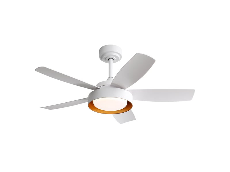 Ventilateur de plafond led 42, moteur dc réversible, variateur, abs blanc  - Conforama D