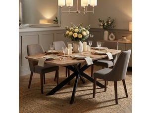 Table extensible en chêne avec pieds en métal 90x160210cm queens - chêne