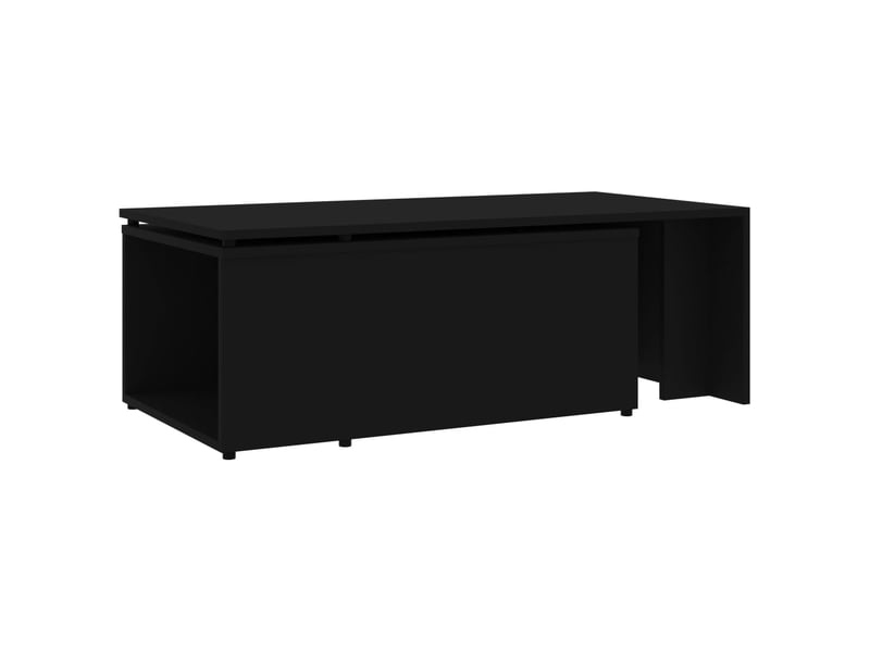 Table basse rectangulaire | table de salon noir 150x50x35 cm bois d'ingénierie  - Conforama E